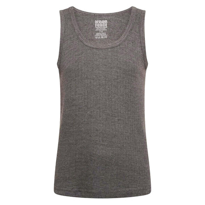 Black-Dark Grey-Light Grey - Lifestyle - Heatforce Childrens-Kids Thermal Vest Top (Pack of 5)