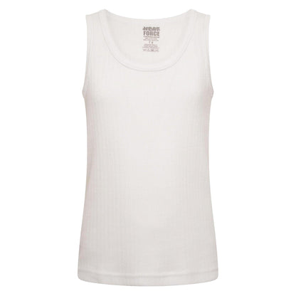 White - Back - Heatforce Childrens-Kids Thermal Vest Top (Pack of 5)