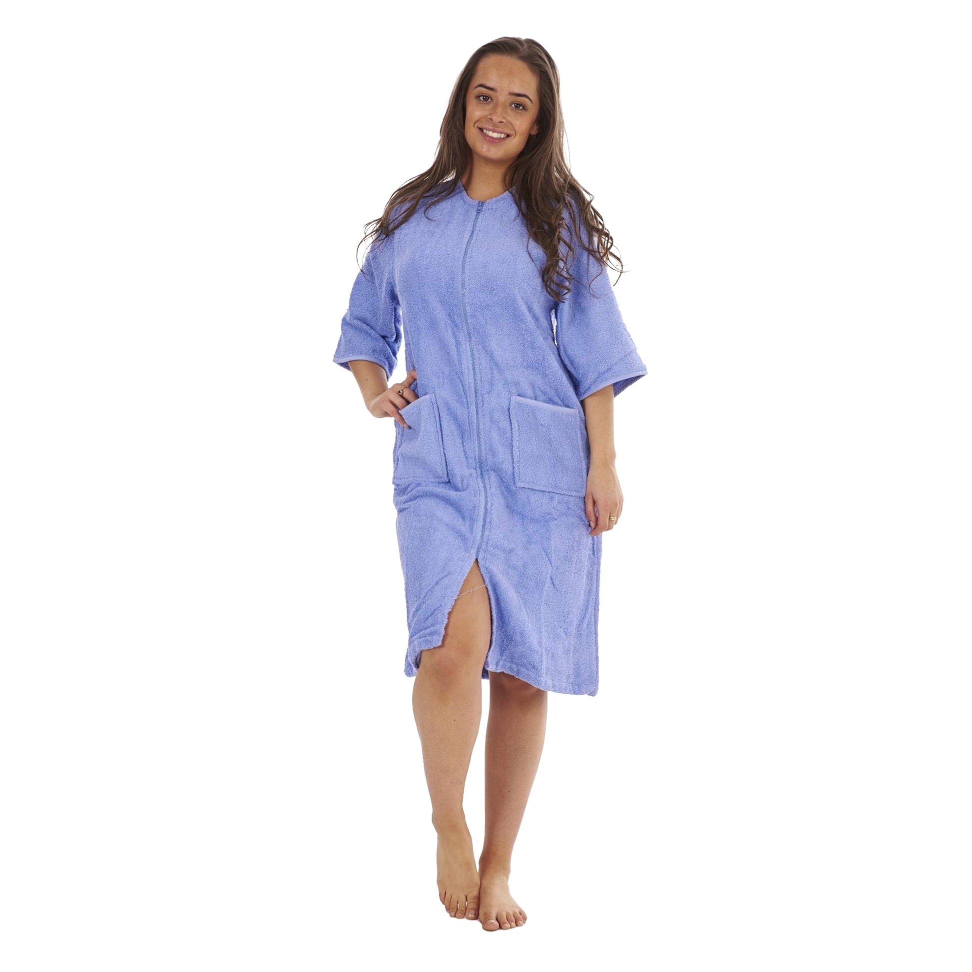 Lilac - Back - Keanu Womens-Ladies Zip Front Towel