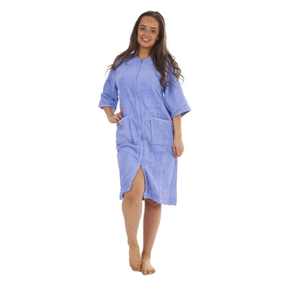 Lilac - Back - Keanu Womens-Ladies Zip Front Towel