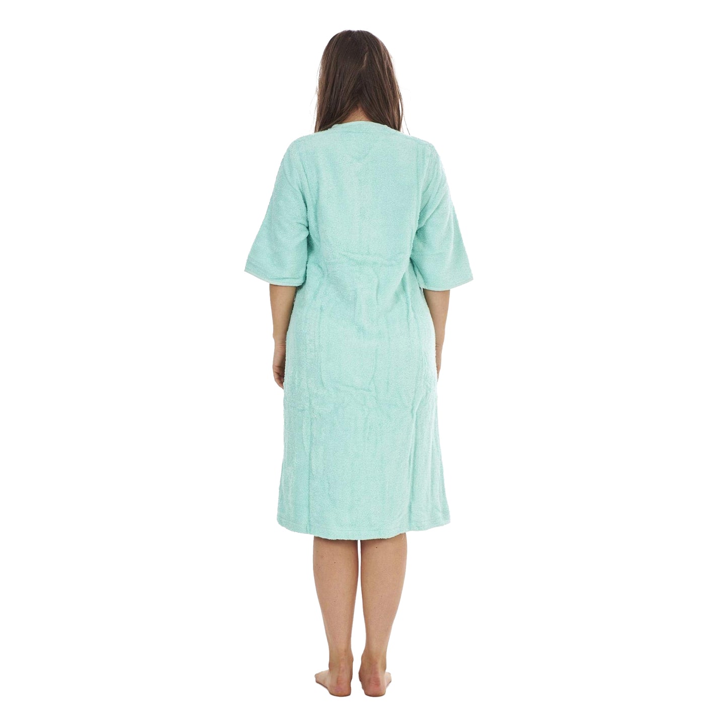 Sage Green - Back - Keanu Womens-Ladies Zip Front Towel