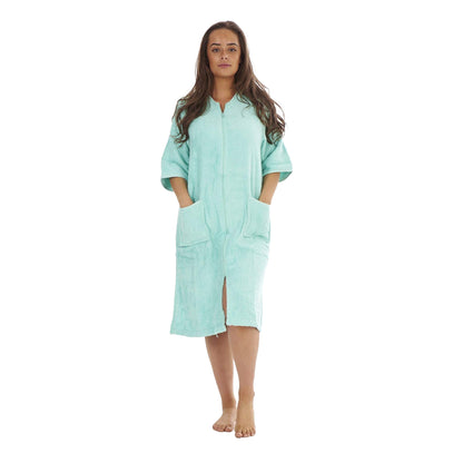 Sage Green - Side - Keanu Womens-Ladies Zip Front Towel