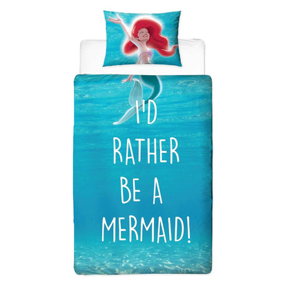 Blue-White - Back - Little Mermaid Reversible Duvet Set