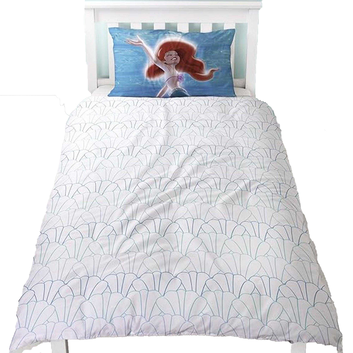 Blue-White - Pack Shot - Little Mermaid Reversible Duvet Set