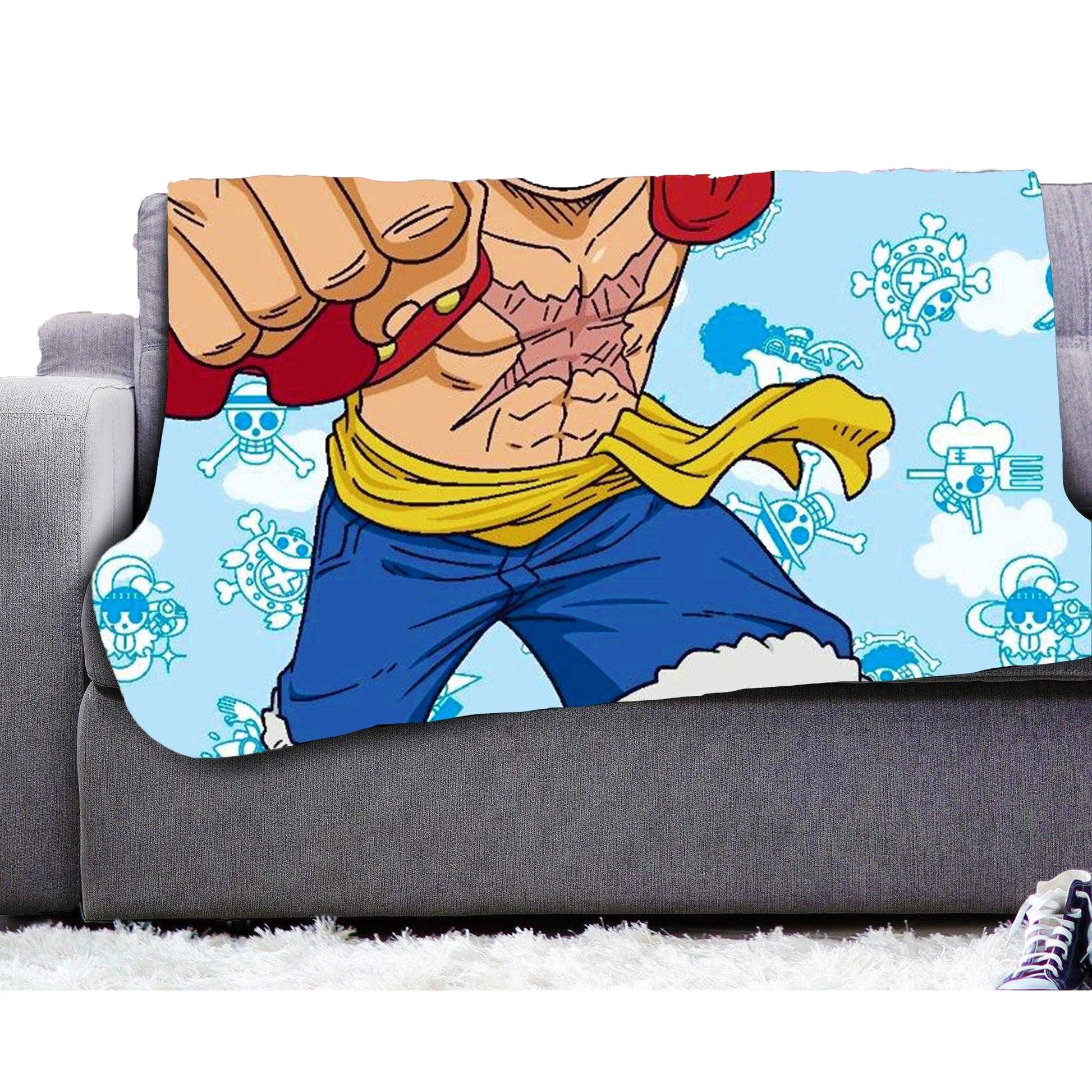 Multicoloured - Back - One Piece Fleece Monkey D. Luffy Blanket