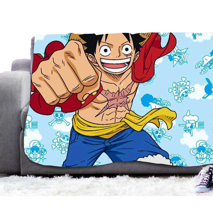 Multicoloured - Side - One Piece Fleece Monkey D. Luffy Blanket