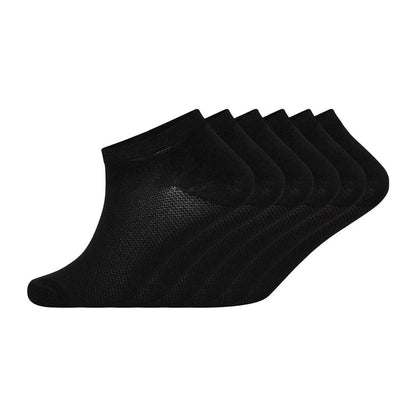 Black - Front - Soxy Mens Ankle Bamboo Trainer Socks (Pack of 6)