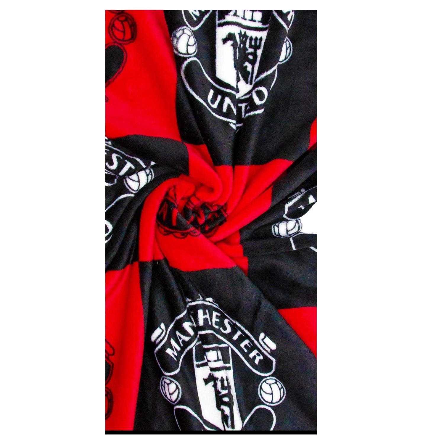 Red-Black - Back - Manchester United FC Fleece Checkered Blanket