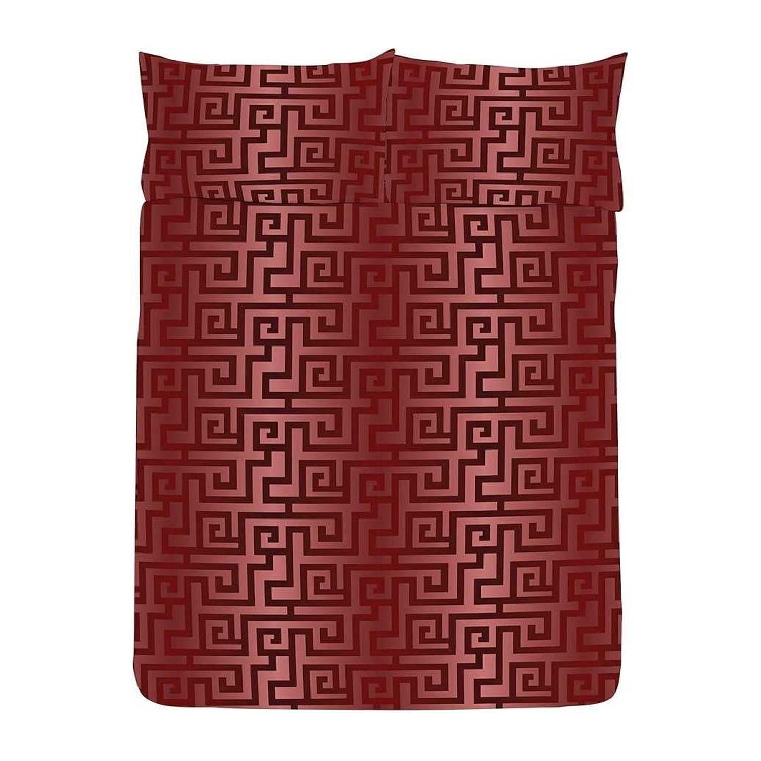Red-Gold - Side - K Collection Athena Reversible Duvet Set