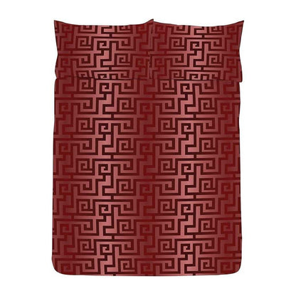 Red-Gold - Side - K Collection Athena Reversible Duvet Set