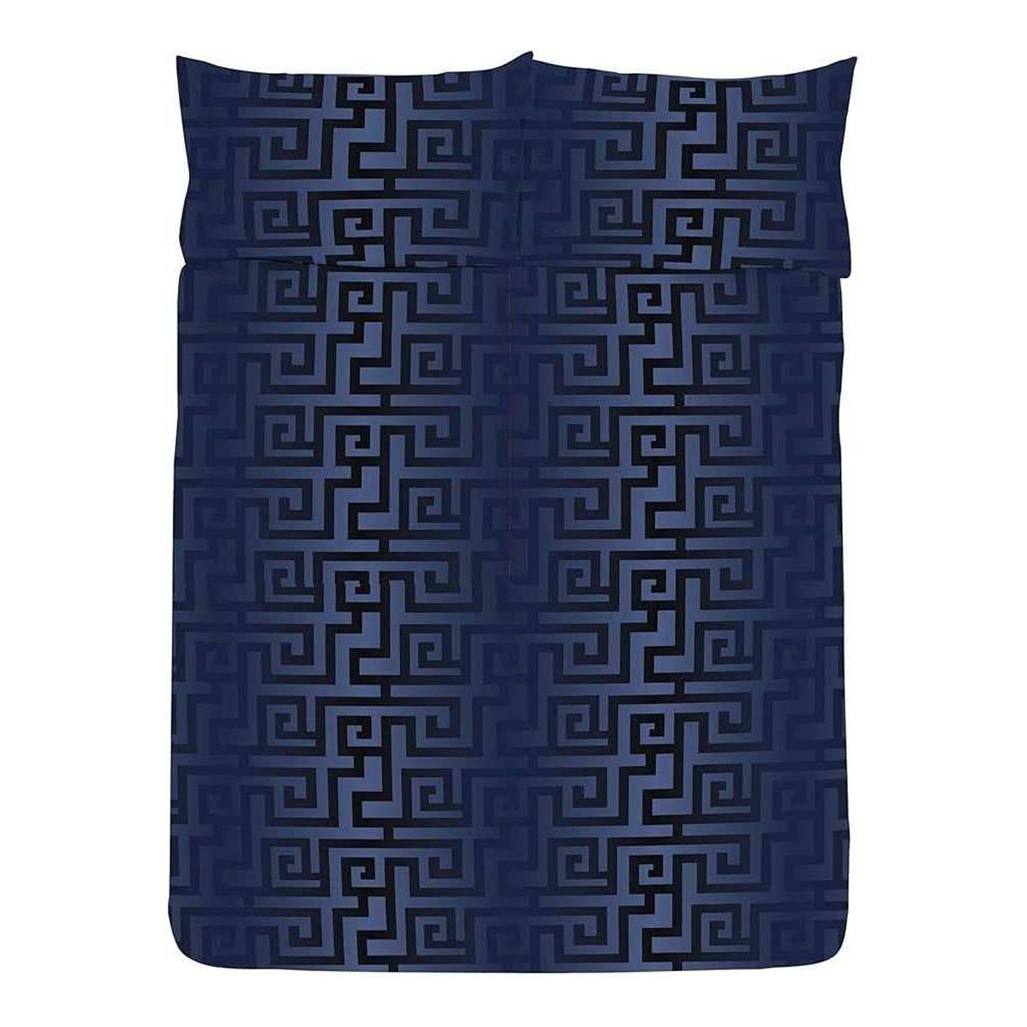 Navy-Silver - Back - K Collection Athena Reversible Duvet Set
