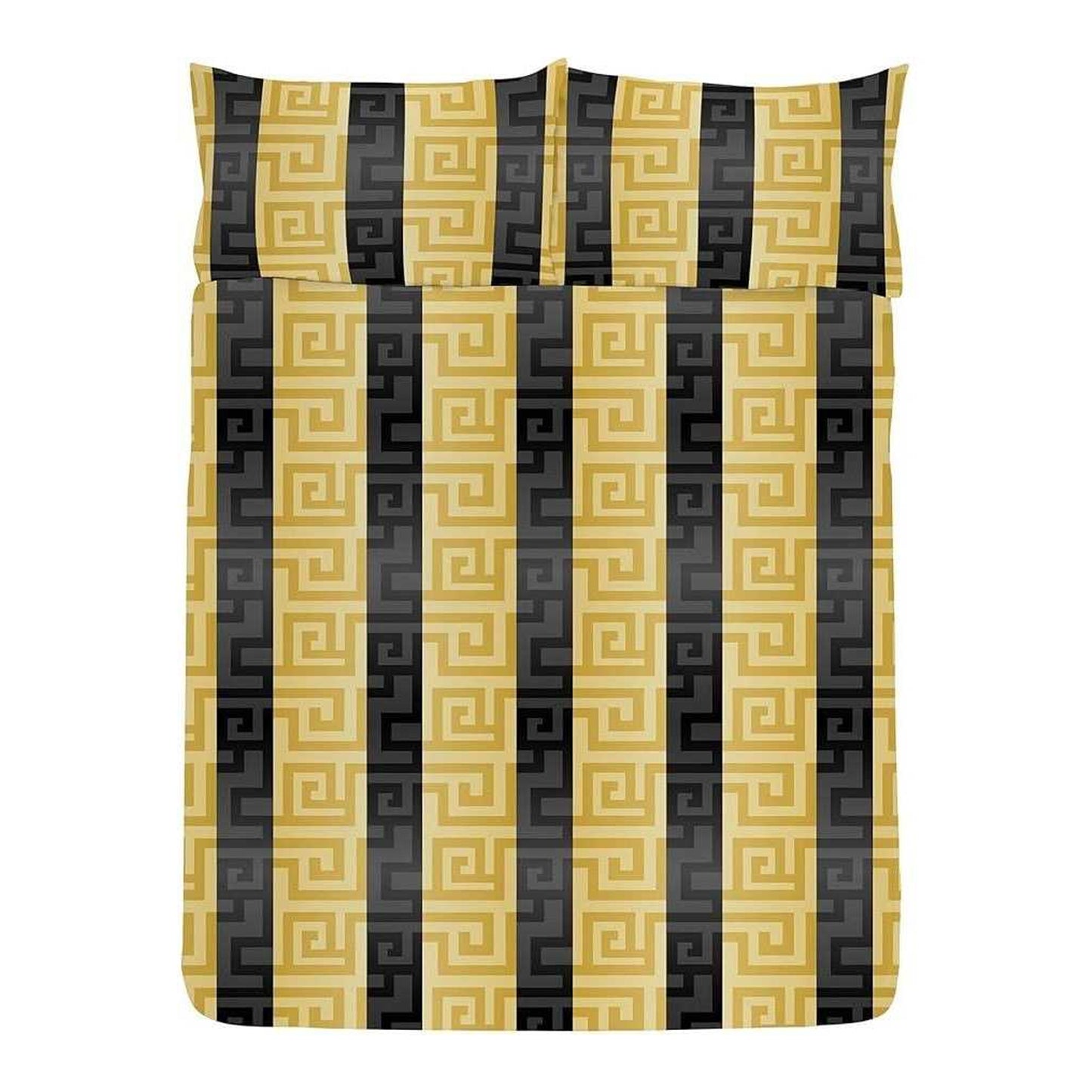 Black-Gold - Front - K Collection Athena Reversible Duvet Set