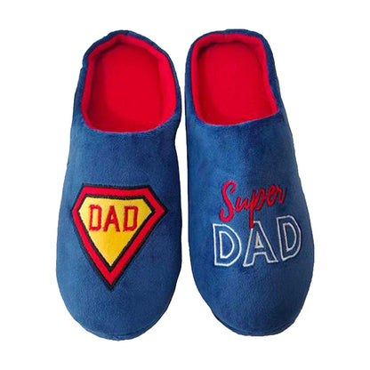 Blue-Red - Front - Keanu Mens Super Dad Slip-on Mule Slippers