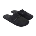 Black - Front - Keanu Mens Pinstripe Slip-on Mule Slippers