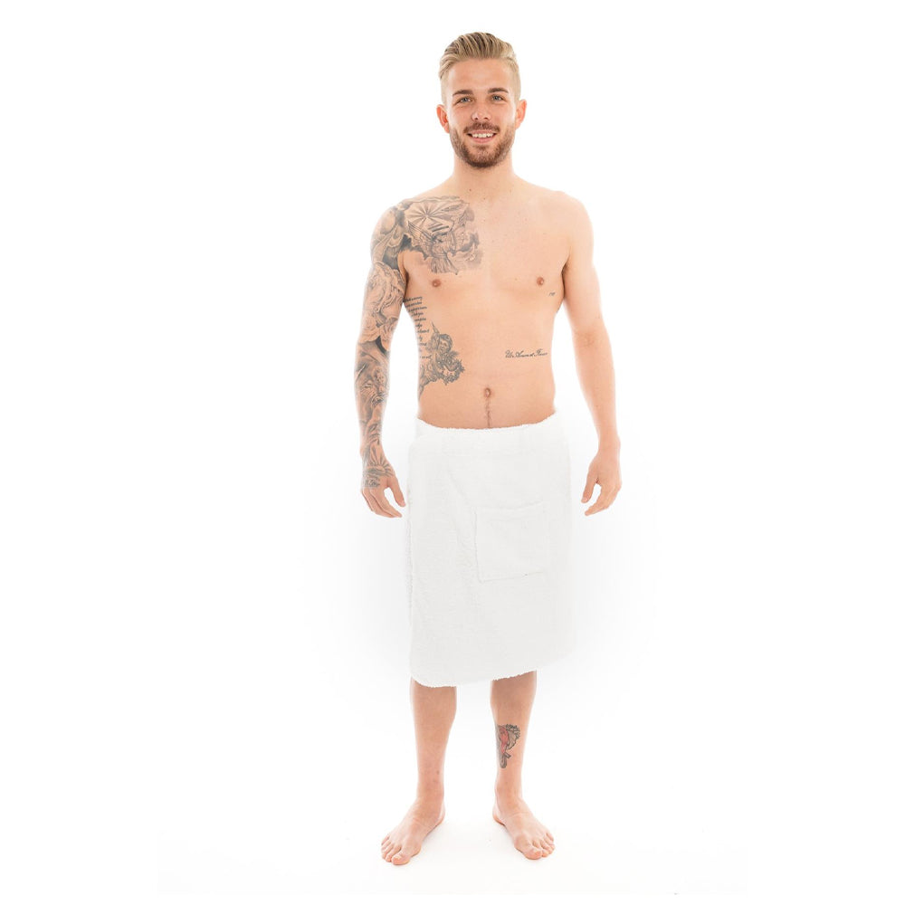 White - Side - Keanu Mens Wrap Towel