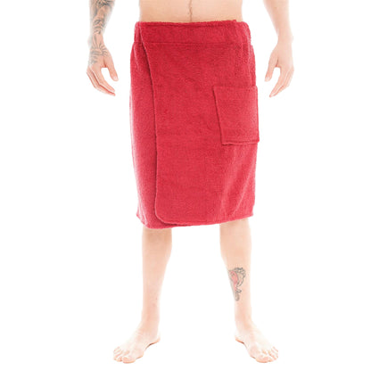 Red - Front - Keanu Mens Wrap Towel
