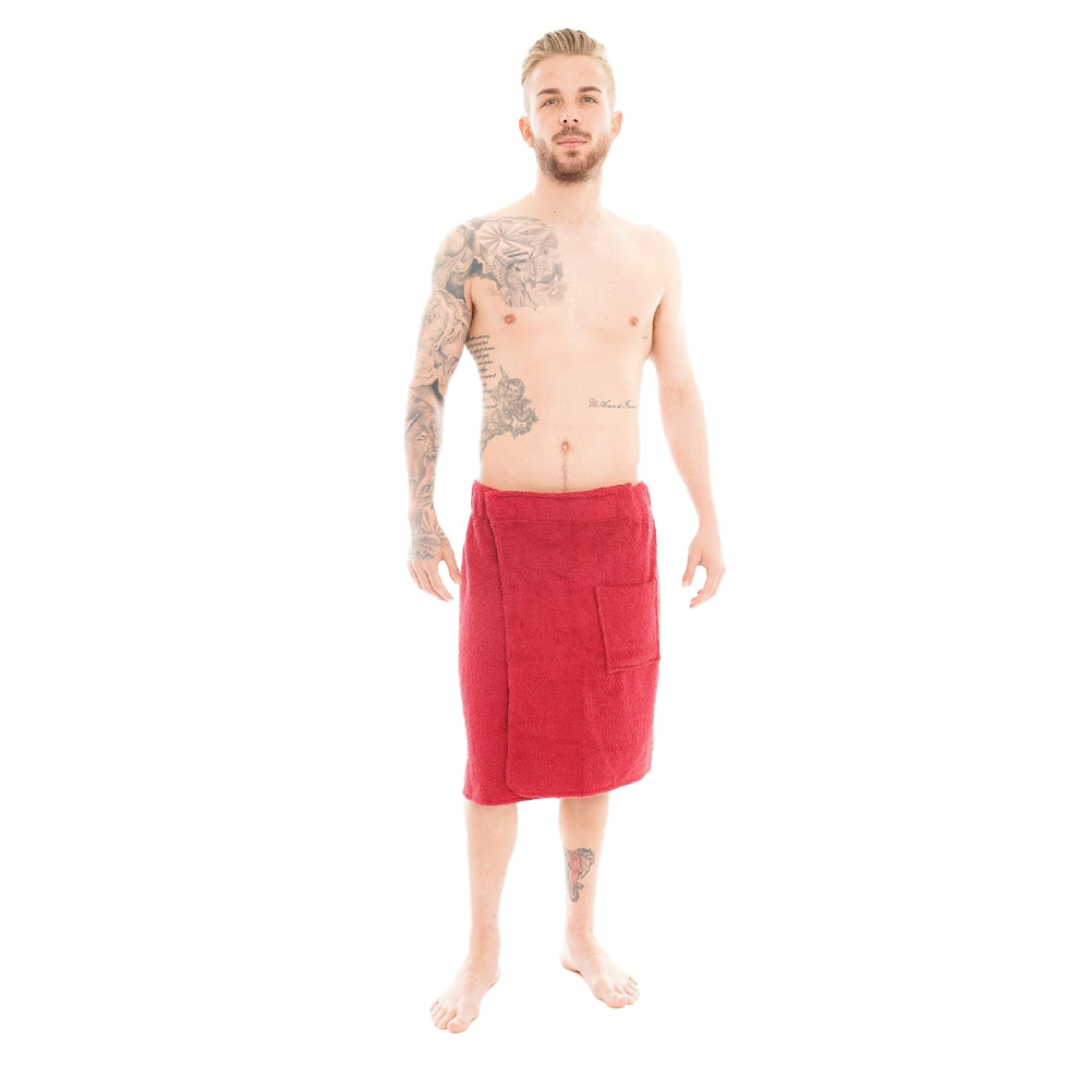 Red - Side - Keanu Mens Wrap Towel