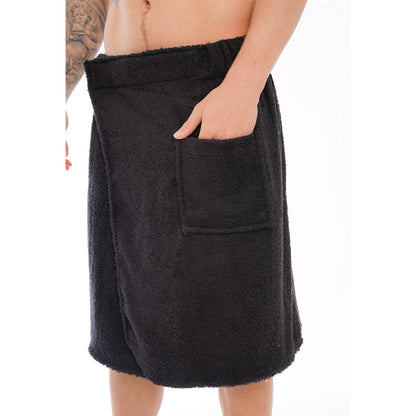Black - Back - Keanu Mens Wrap Towel