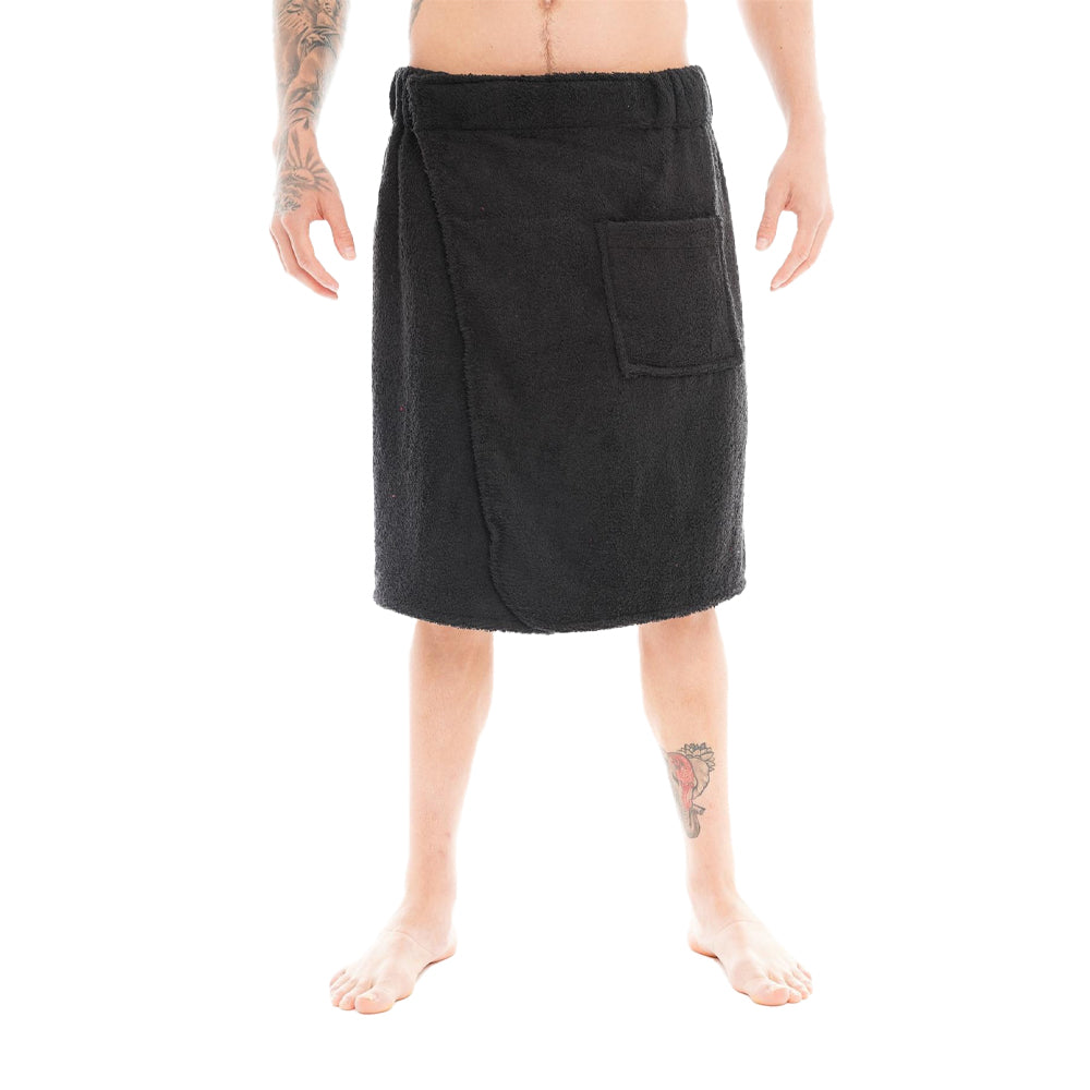 Black - Front - Keanu Mens Wrap Towel