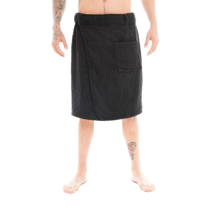 Black - Front - Keanu Mens Wrap Towel