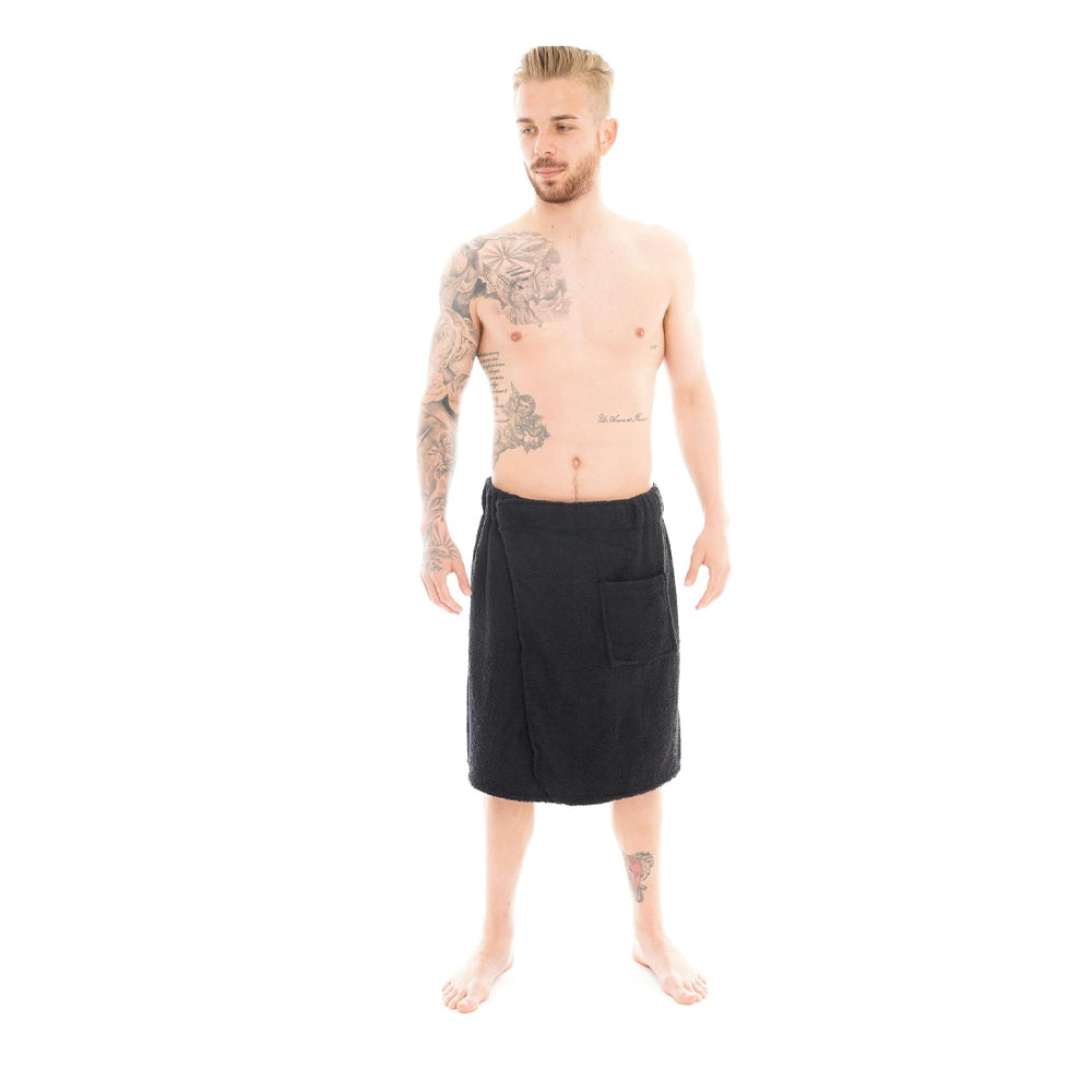 Black - Lifestyle - Keanu Mens Wrap Towel