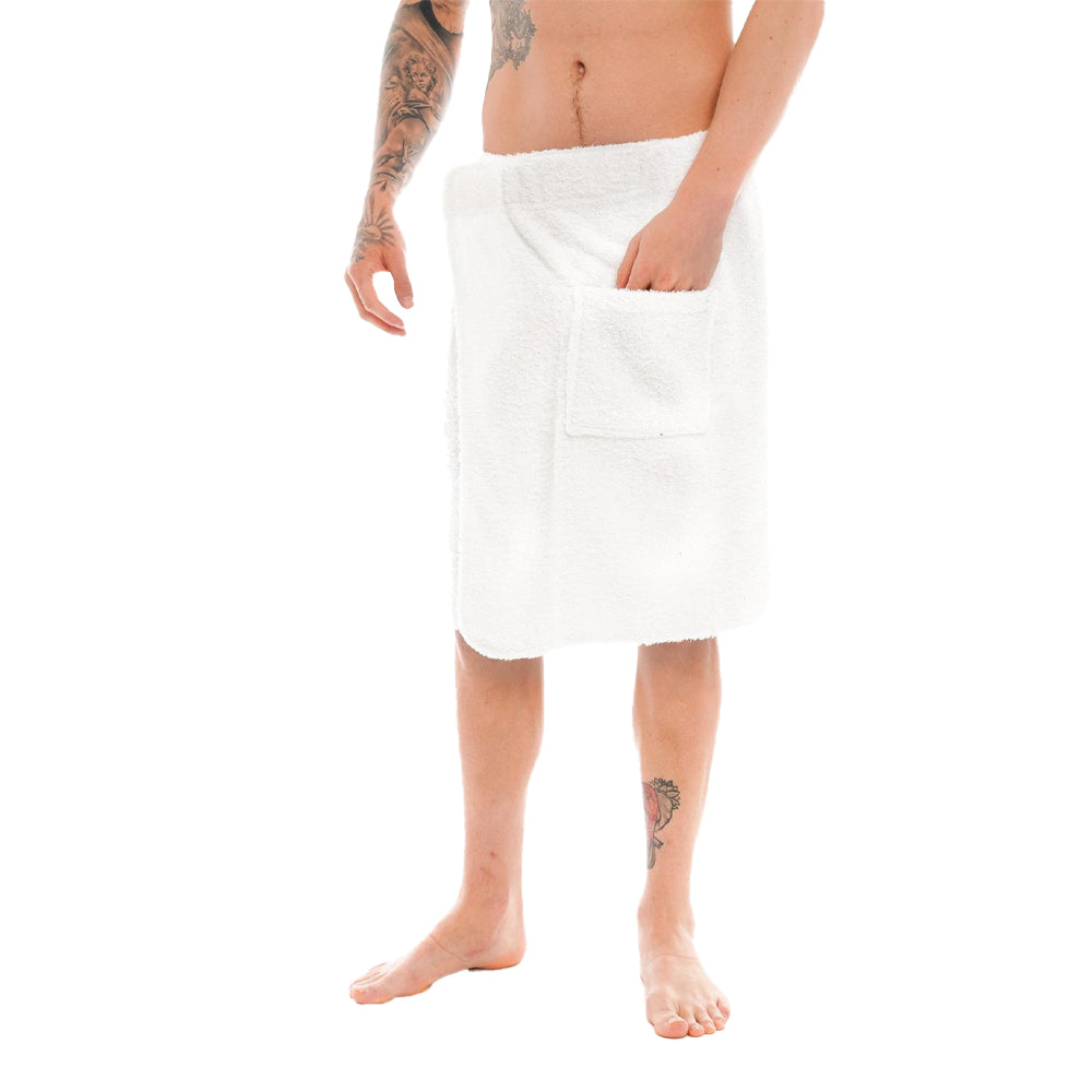 White - Back - Keanu Mens Wrap Towel