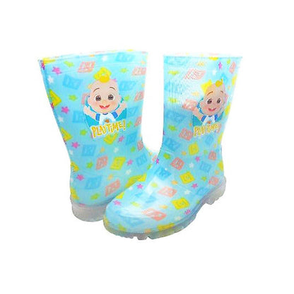 Sky Blue - Pack Shot - Cocomelon Childrens-Kids Playtime! All-Over Print Wellington Boots