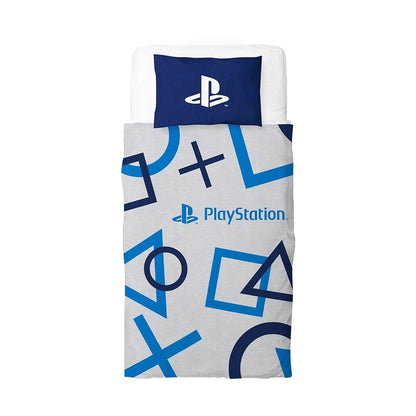 White-Blue - Side - Playstation Icons Reversible Duvet Set