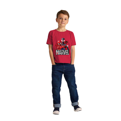 Black-Red-Navy Blue - Side - Spider-Man Childrens-Kids Characters T-Shirt (Pack of 3)