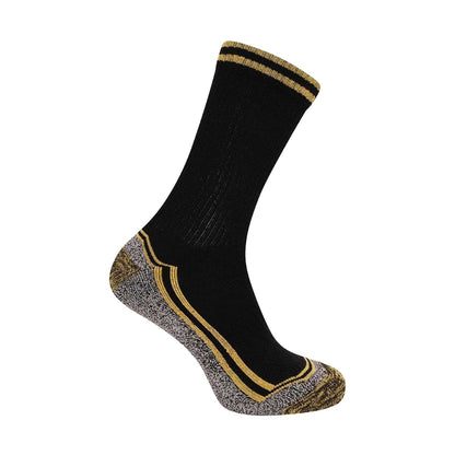 Black-Multicoloured - Side - Soxy Mens Assorted Designs Bamboo Contrast Trim Socks (Pack of 6)