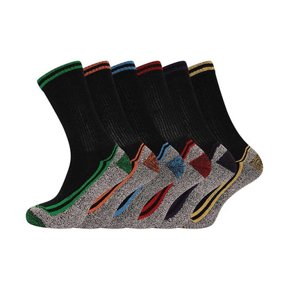Black-Multicoloured - Front - Soxy Mens Assorted Designs Bamboo Contrast Trim Socks (Pack of 6)