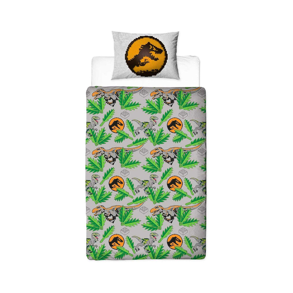 Multicoloured - Back - Lego Jurassic World Reversible Duvet Set