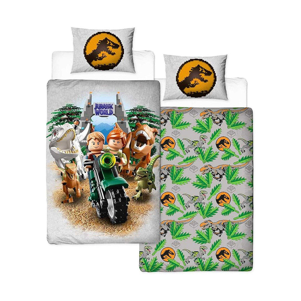 Multicoloured - Side - Lego Jurassic World Reversible Duvet Set