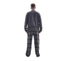 Charcoal - Back - Keanu Mens Checked Microfleece Long Pyjama Set