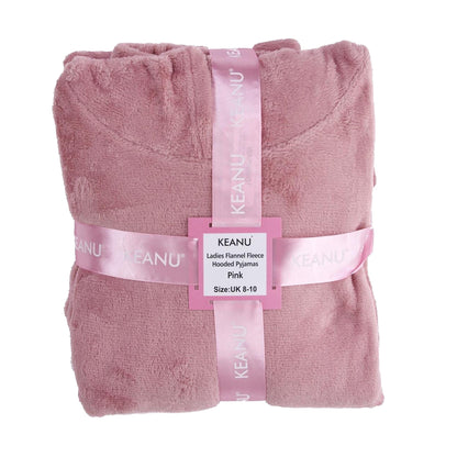 Pink - Lifestyle - Keanu Womens-Ladies Zipped Long Pyjama Set