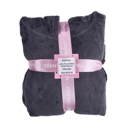 Charcoal - Lifestyle - Keanu Womens-Ladies Zipped Long Pyjama Set