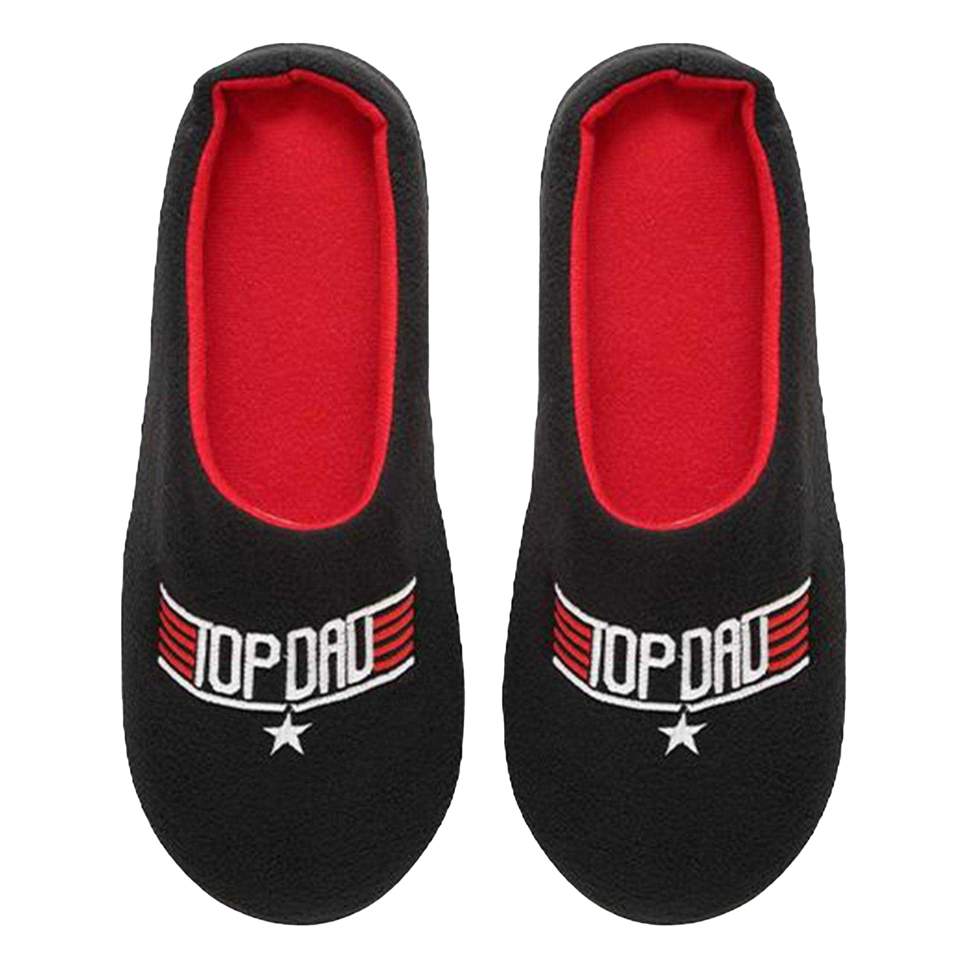Black-Red - Back - Keanu Mens Top Dad Slip-on Mule Slippers