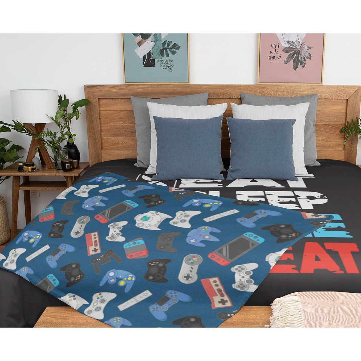 Multicoloured - Lifestyle - Gamer Fleece Game Controller Blanket