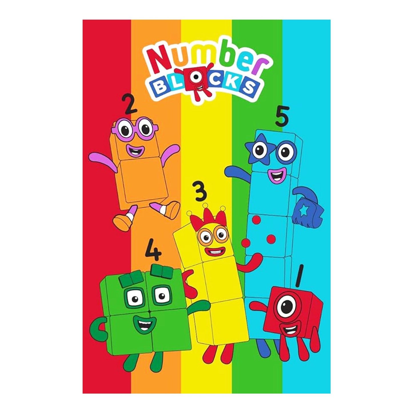 Multicoloured - Front - Numberblocks Fleece Rainbow Blanket