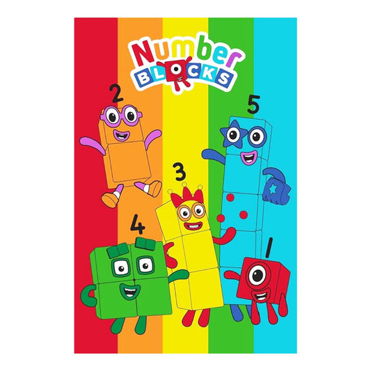 Multicoloured - Front - Numberblocks Fleece Rainbow Blanket