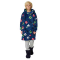 Blue-Green - Side - Minecraft Childrens-Kids Icons Sherpa Fleece Oversized Hoodie Blanket