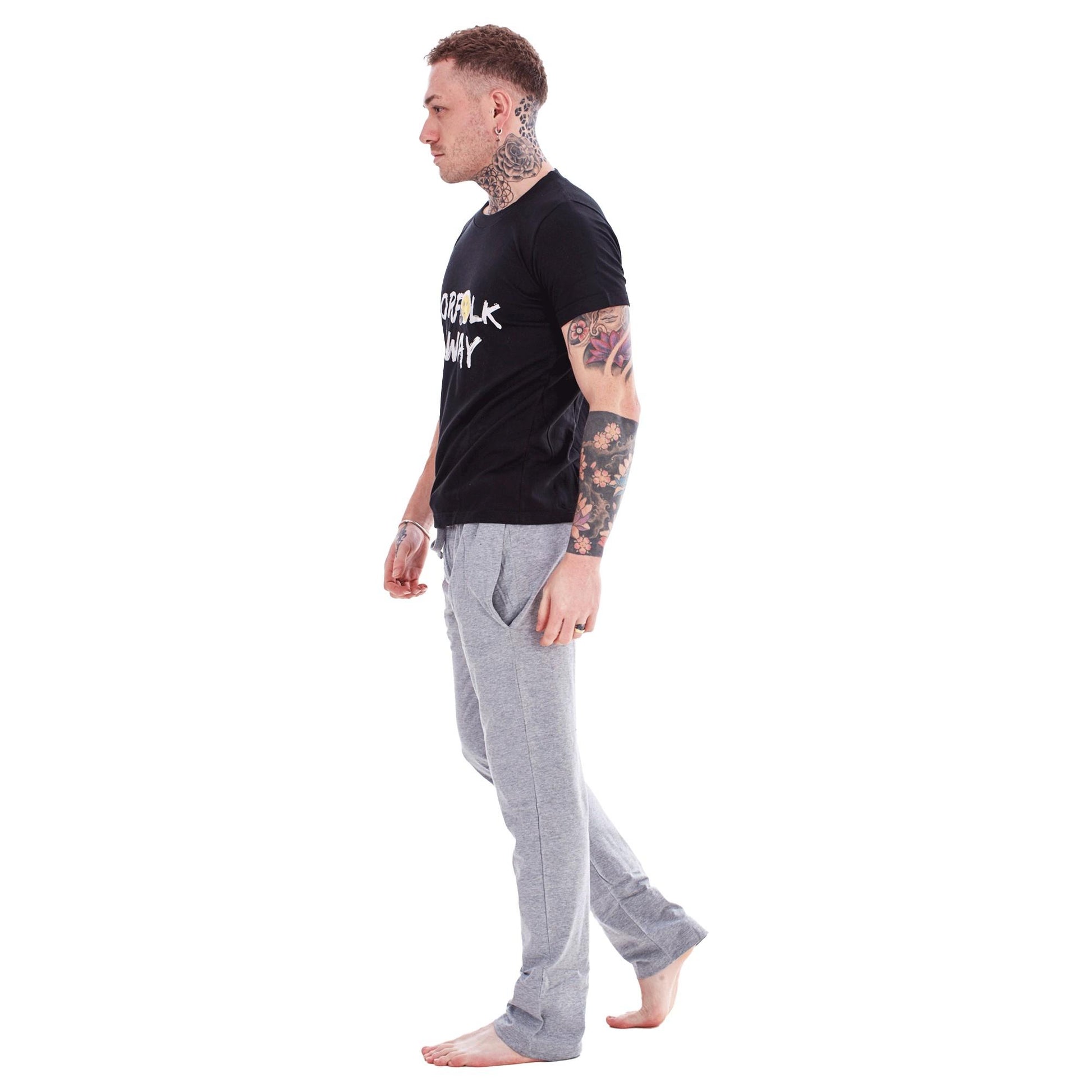 Black-Grey - Lifestyle - Norfolk & Way Mens Novelty Pyjama Set