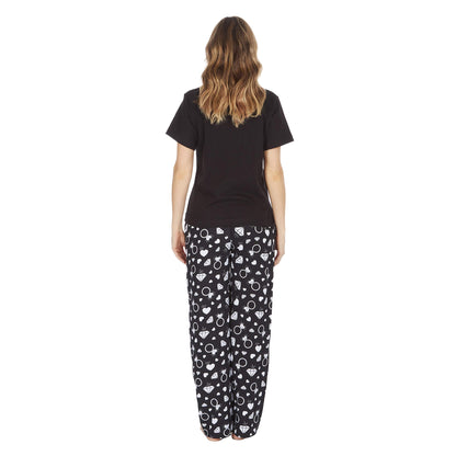 Black-White - Back - Metzuyan Womens-Ladies Team Bride Pyjama Set