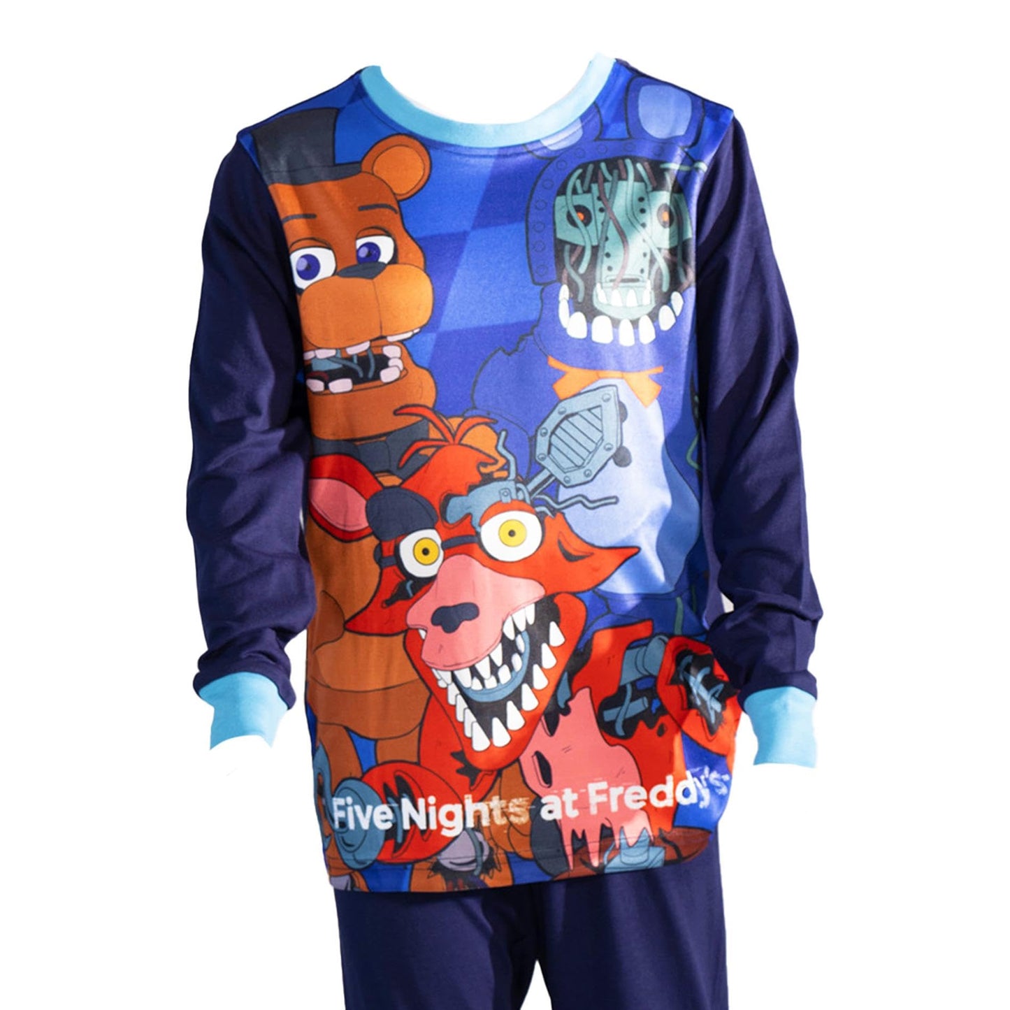 Multicoloured - Side - Five Nights At Freddys Childrens-Kids Game Over Long Pyjama Set (Pack of 2)