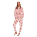 Peach - Side - Dumbo Womens-Ladies Velour Long-Sleeved Long Pyjama Set