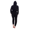 Black - Back - Keanu Womens-Ladies Borg Long Pyjama Set