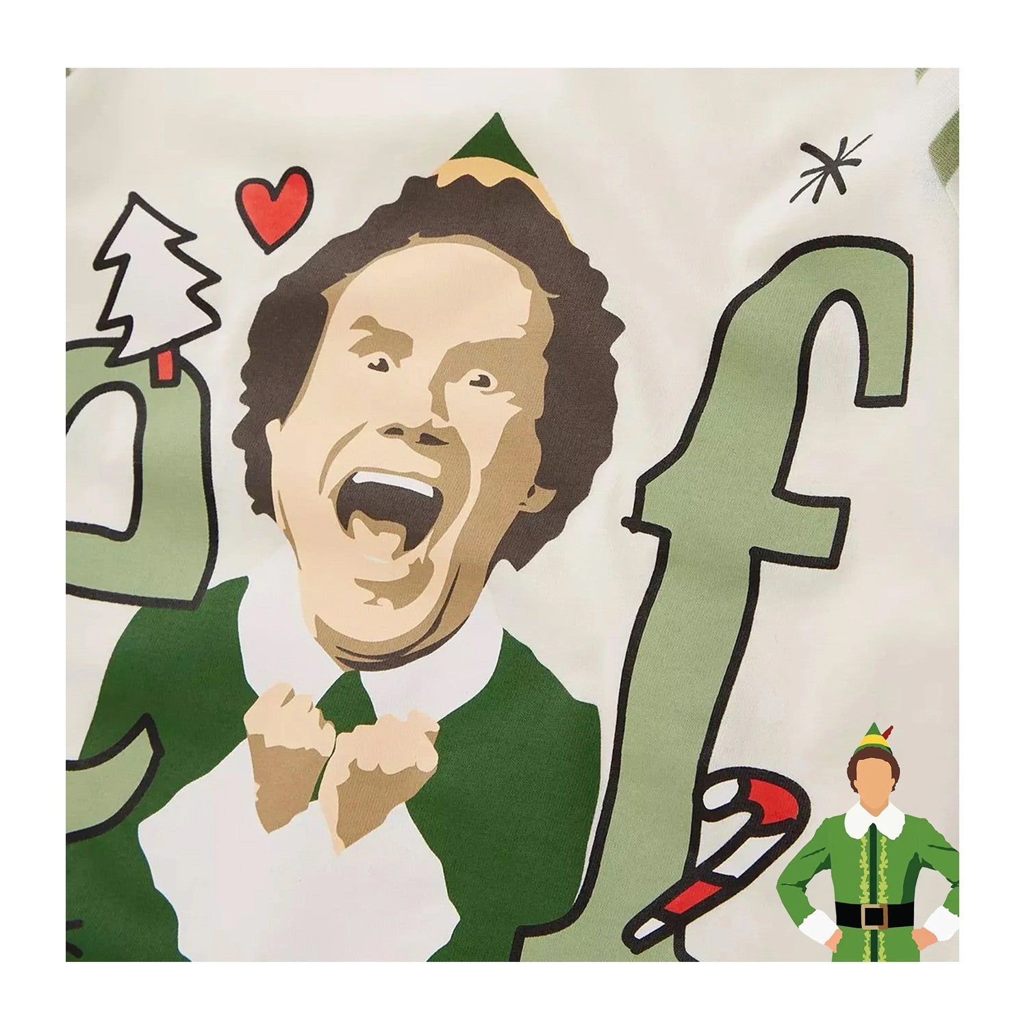 White-Green - Lifestyle - Elf Childrens-Kids Raglan Long-Sleeved Long Pyjama Set