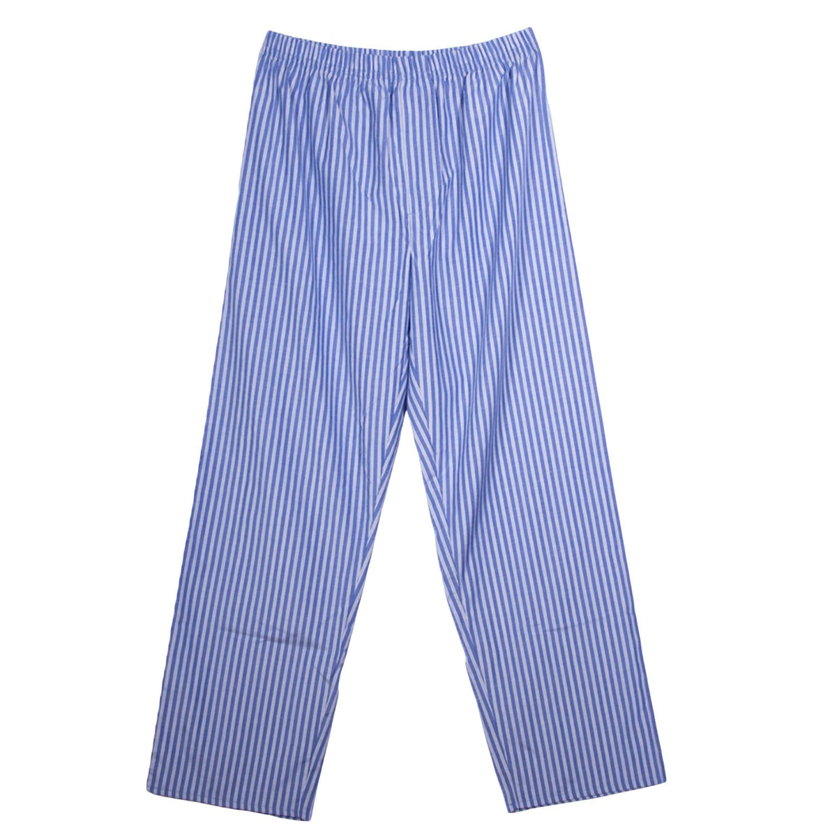 Blue - Side - Keanu Mens Striped Woven Chest Pocket Straight Leg Long Pyjama Set
