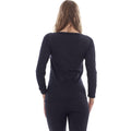 Black - Back - Heatforce Womens-Ladies Long-Sleeved Thermal Top (Pack of 3)