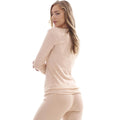 Beige - Back - Heatforce Womens-Ladies Long-Sleeved Thermal Top (Pack of 3)